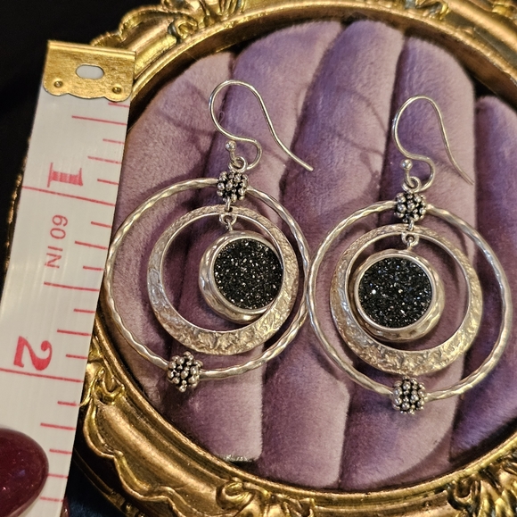 Michael Dawkins Druzy sterling earrings. Stamped 925 Michael Dawkins. Well known - Picture 3 of 4
